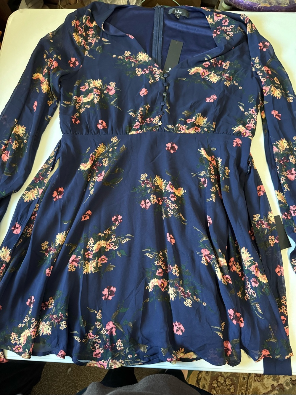 Women’s navy blue floral dress